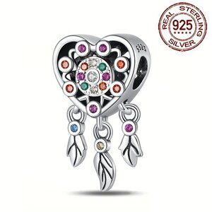 Sterling Silver Dreamcatcher Charm fit Pandora and all European Brand Bracelets